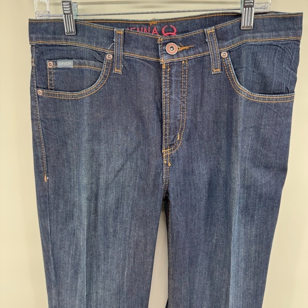 Cinch Jeans Womens Sz 30/9 R (32x32) Blue Jenna Slim Straight Leg Western Denim - Picture 2 of 13